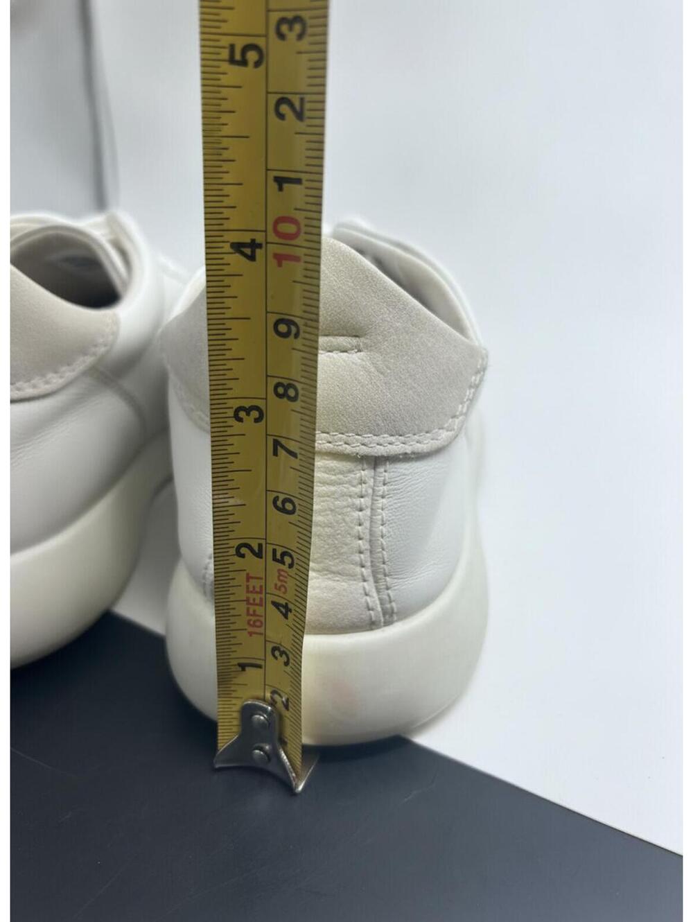 ECCO White Leather Lace-Up Sneakers Size 39 - Picture 5 of 9
